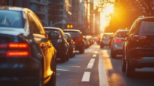 Trafic dense en ville : les embouteillages s’intensifient Embouteillage en milieu urbain avec véhicules à l’arrêt