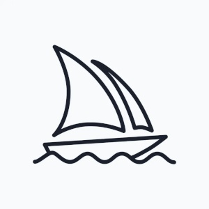 Logo MidJourney, outil de création d’images IA Emblème de MidJourney pour intelligence artificielle générative