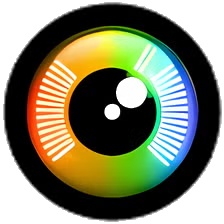 Logo de PhotoRec, l’outil de récupération de données open source Œil stylisé multicolore, logo du logiciel PhotoRec
