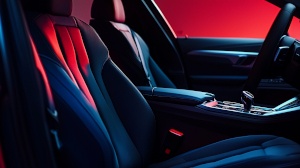 Intérieur d’une voiture équipée pour l’exportation temporaire Vue de l’intérieur d’un véhicule destiné à l’exportation avec immatriculation temporaire