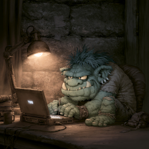 Comportement de troll en ligne sur les réseaux sociaux depuis un ordinateur